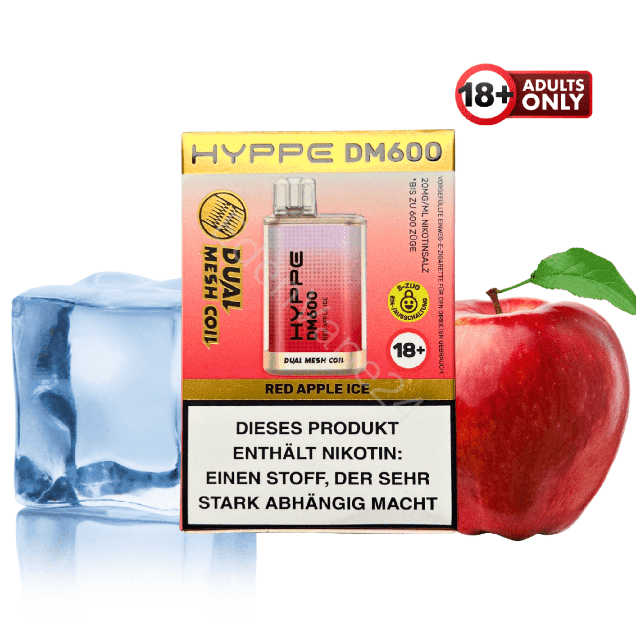 Flerbar HYPPE DM600 - Red Apple Ice - EdenVape24